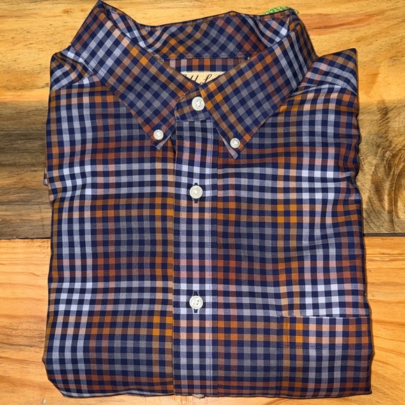 Roundtree & Yorke Other - Roundtree & Yorke Men's Plaid Button-Down Shirt in Blue & Brown, Like New, 2XB